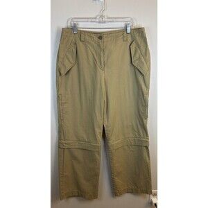 LAUREN RALPH LAUREN Convertible Chino Pants Women 16 Beige Straight Leg Utility